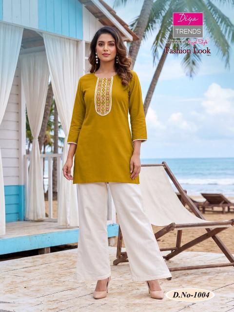 Diya trends fashion look cotton kurtis wholesale online